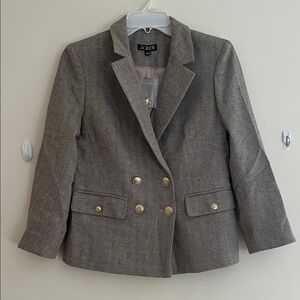 J. Crew Women's Charcoal Blazer with Gold Buttons